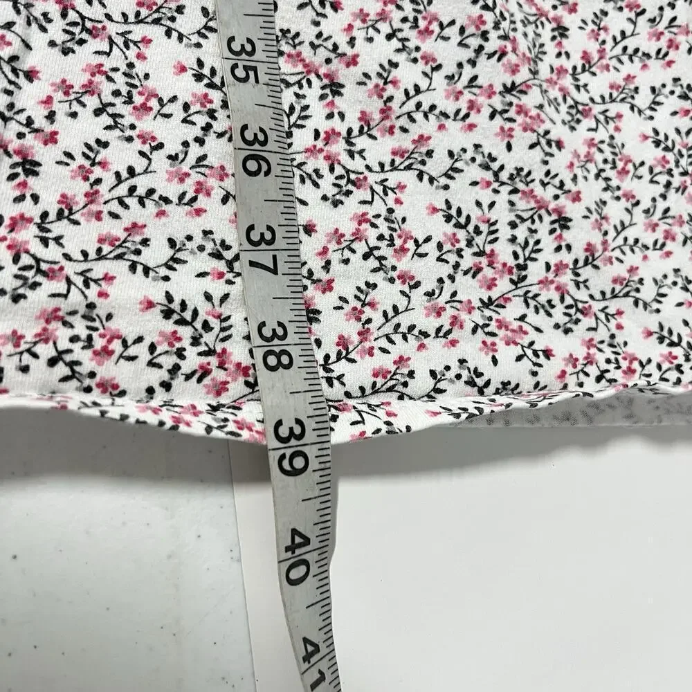 Eileen West Nightgown Small 100% Cotton Flannel Floral Pink Cottagecore Lace